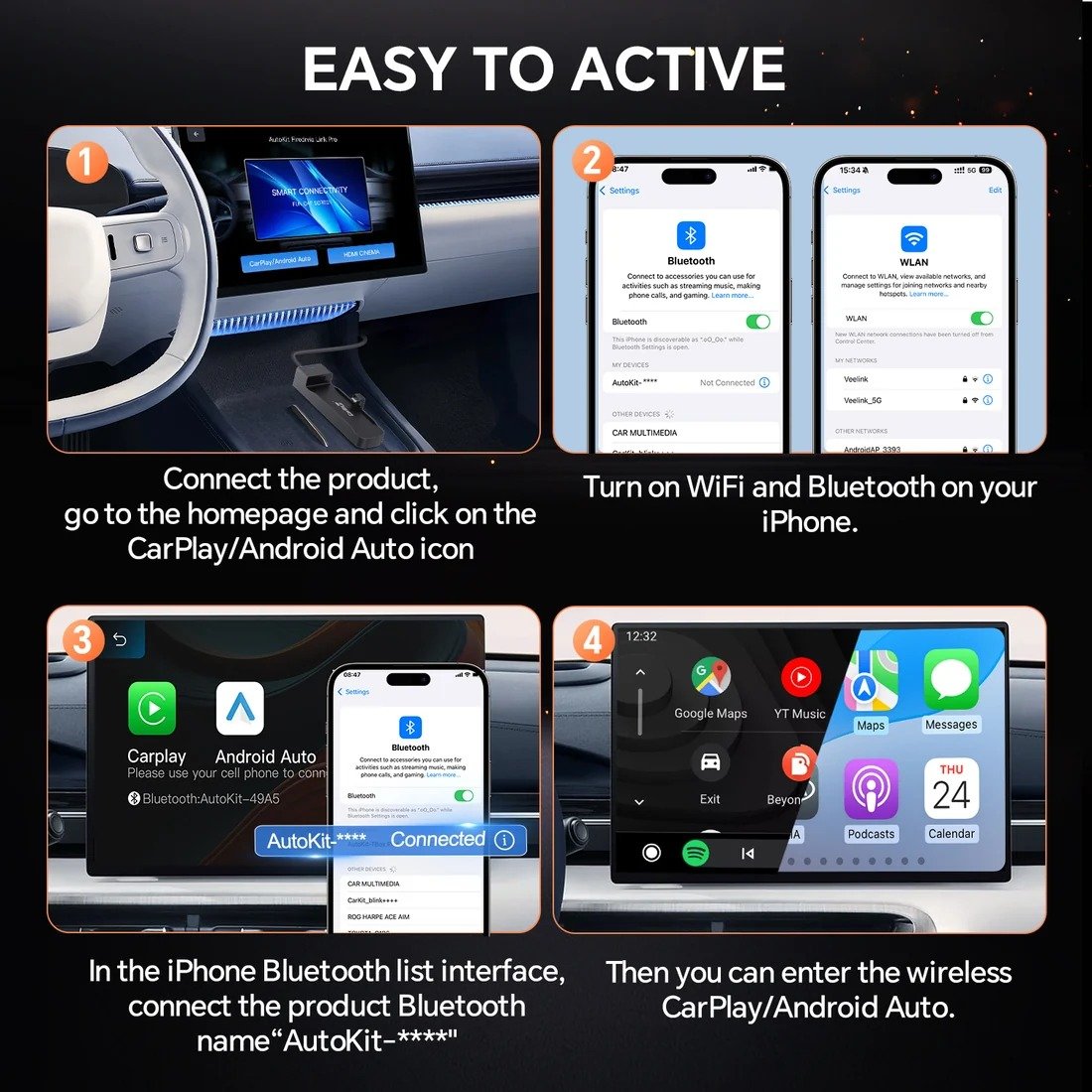 Wireless CarPlay & Android Auto HDMI Streaming Adapter