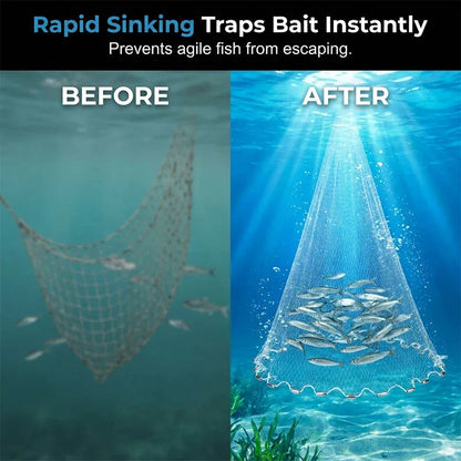⭐40% OFF !! ⏰ Easy-Throw Cast Net – Heavy-Duty Mesh, Rapid Sinking, Versatile 🌊