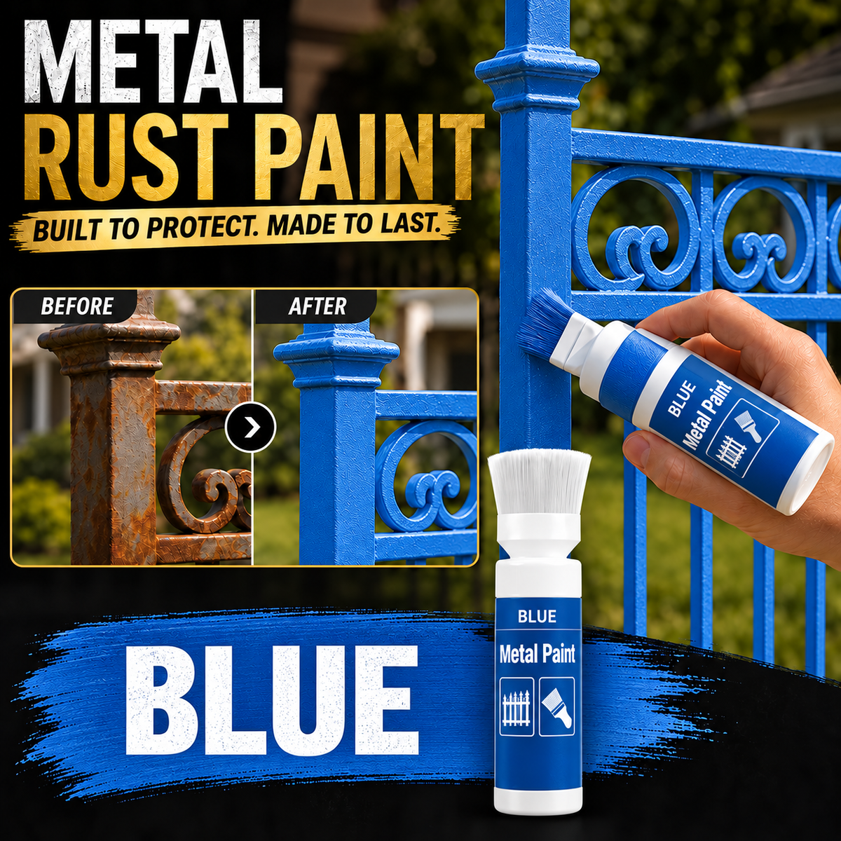 ✨New Arrival✨🖌️🏠Water-Based Metallic Silver Paint with Built-in Brush💥👍