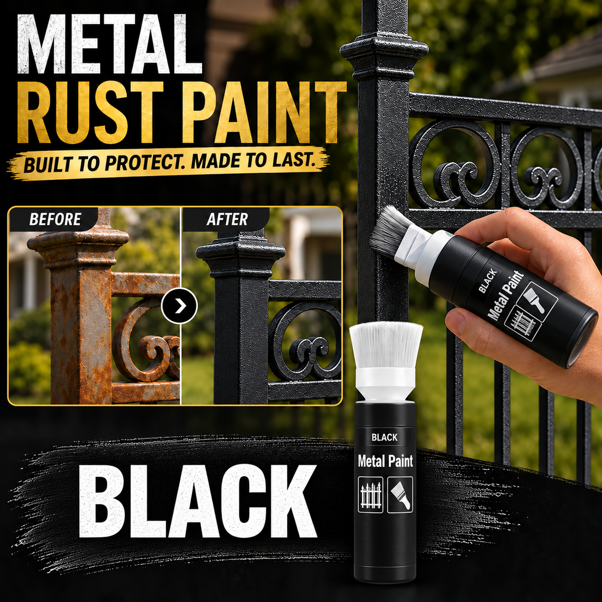 ✨New Arrival✨🖌️🏠Water-Based Metallic Silver Paint with Built-in Brush💥👍