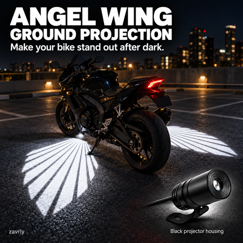 🪽✨ Motorcycle Angel Wings Projector Lights – Light Up Your Night Ride!