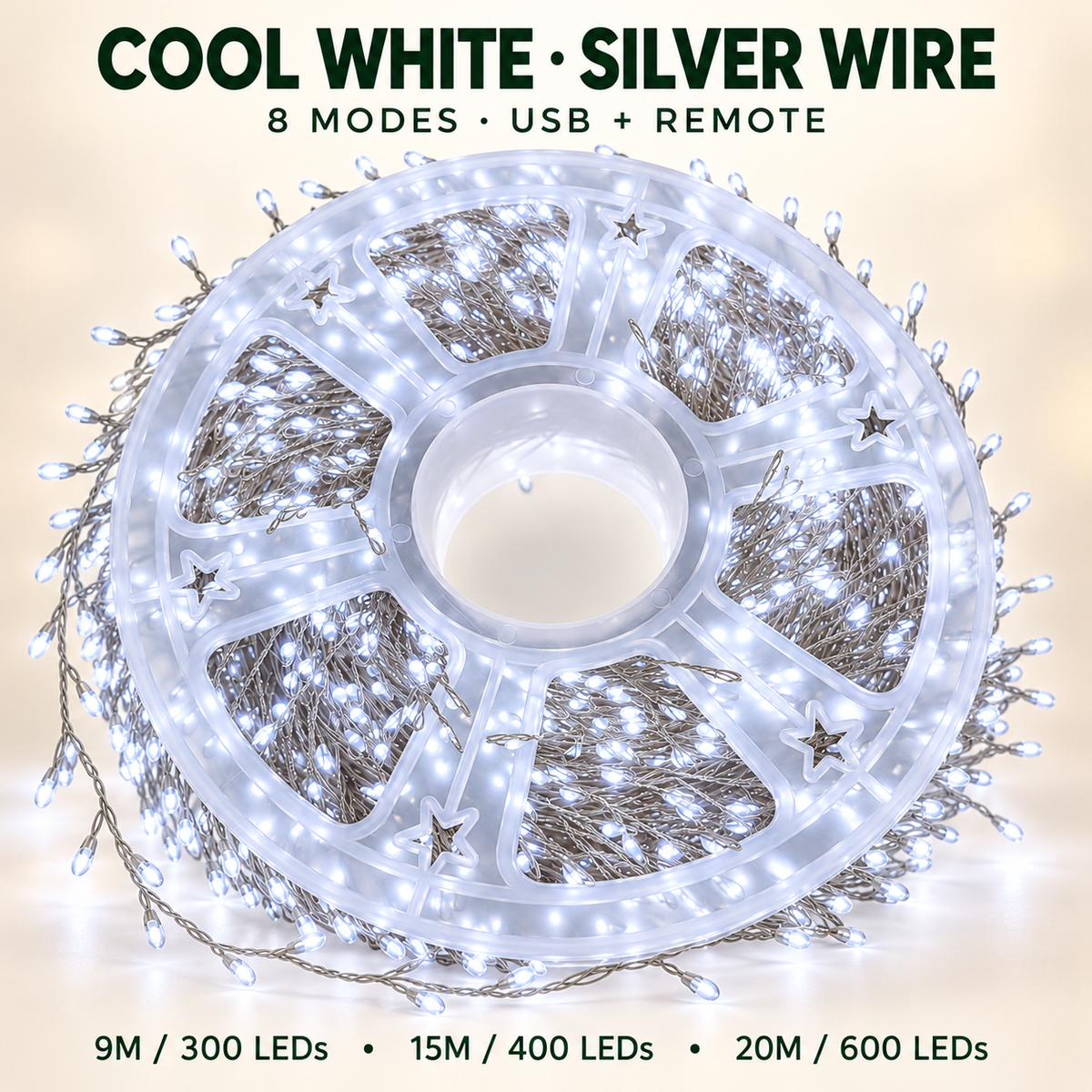🔥 49% OFF TODAY🌟 300–600 LED Christmas Cluster Lights with 8 Lighting Modes