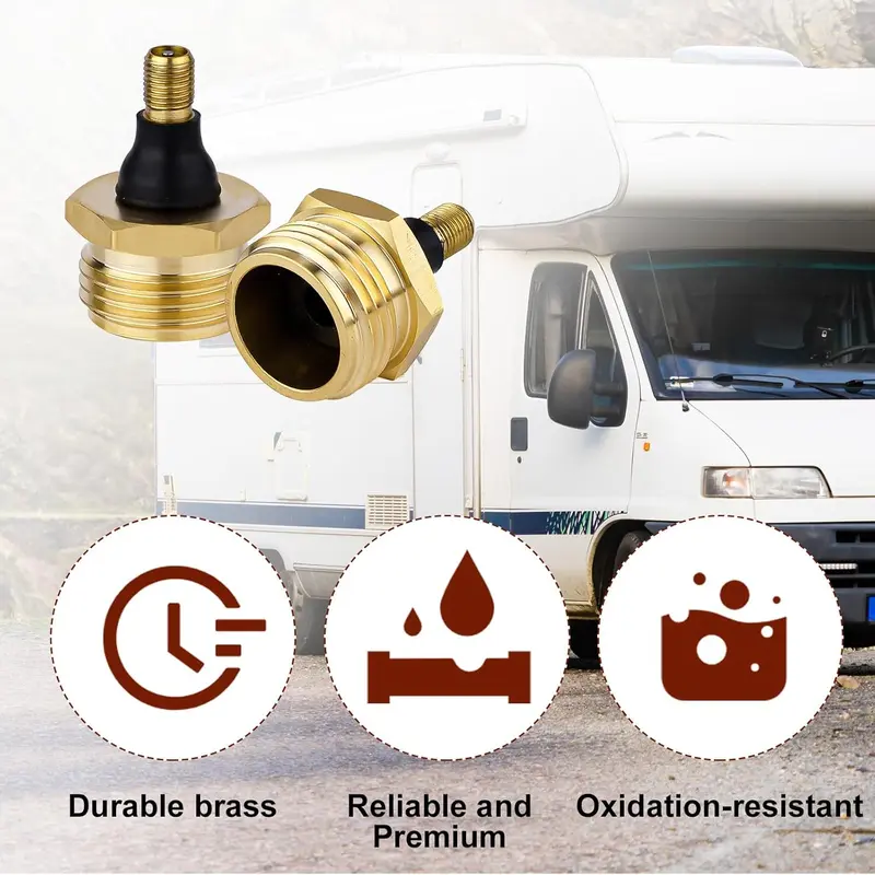 🔥2-Pcs Brass RV Blow Out Plugs with Drain Valve