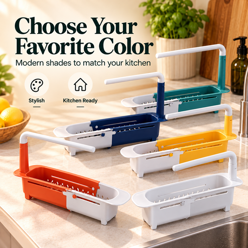 🧽✨ Expandable Over-the-Sink Organizer Rack 🫧🚰 | Adjustable Sponge Holder, Dish Brush Storage & Towel Bar 🧼🧺💚 | Space-Saving Kitchen Sink Caddy for a Cleaner, Clutter-Free Countertop 🏡🌿👌