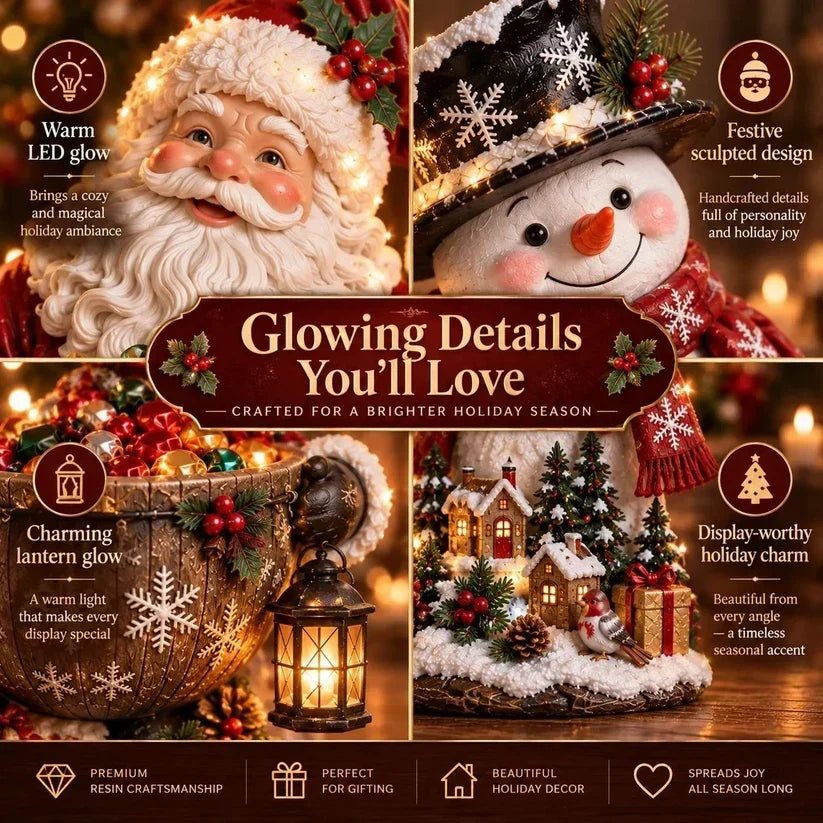 🎅 5-in-1 Festive Lighted Candy Bowl Collection – Christmas Tabletop Decor