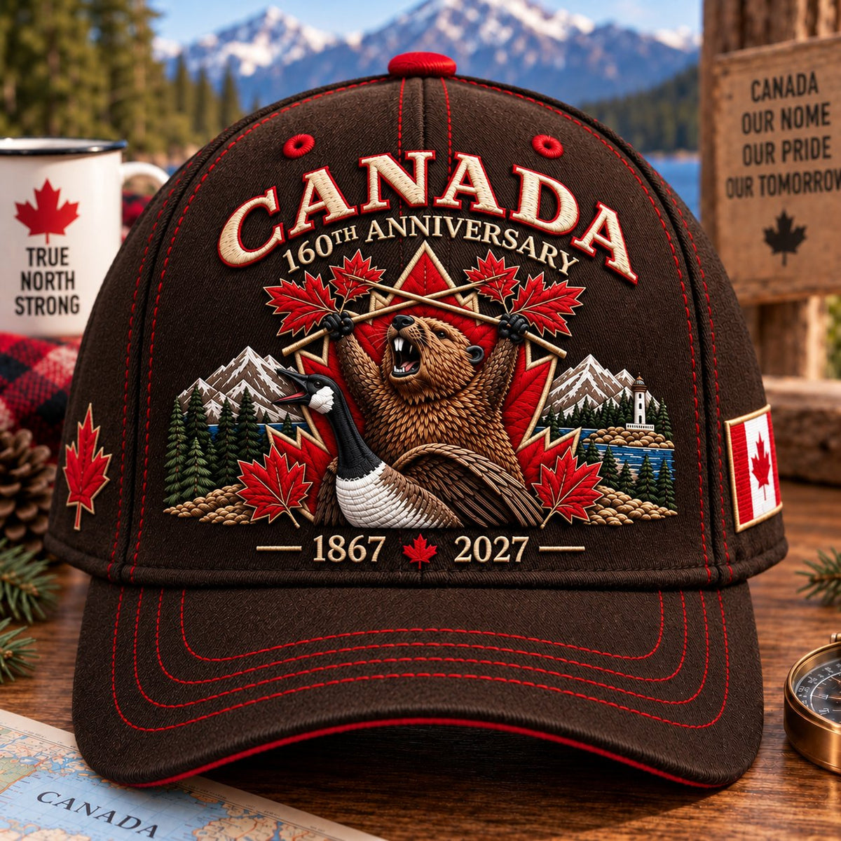 🔥LAST DAY 50% OFF - 🍁 Canada 160th Anniversary 1867–2027 – Premium Embroidered Heritage Cap100% Cotton • Detailed Embroidery • Comfortable Fit