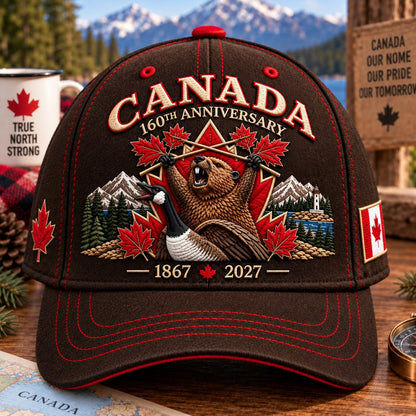 🔥LAST DAY 50% OFF - 🍁 Canada 160th Anniversary 1867–2027 – Premium Embroidered Heritage Cap100% Cotton • Detailed Embroidery • Comfortable Fit