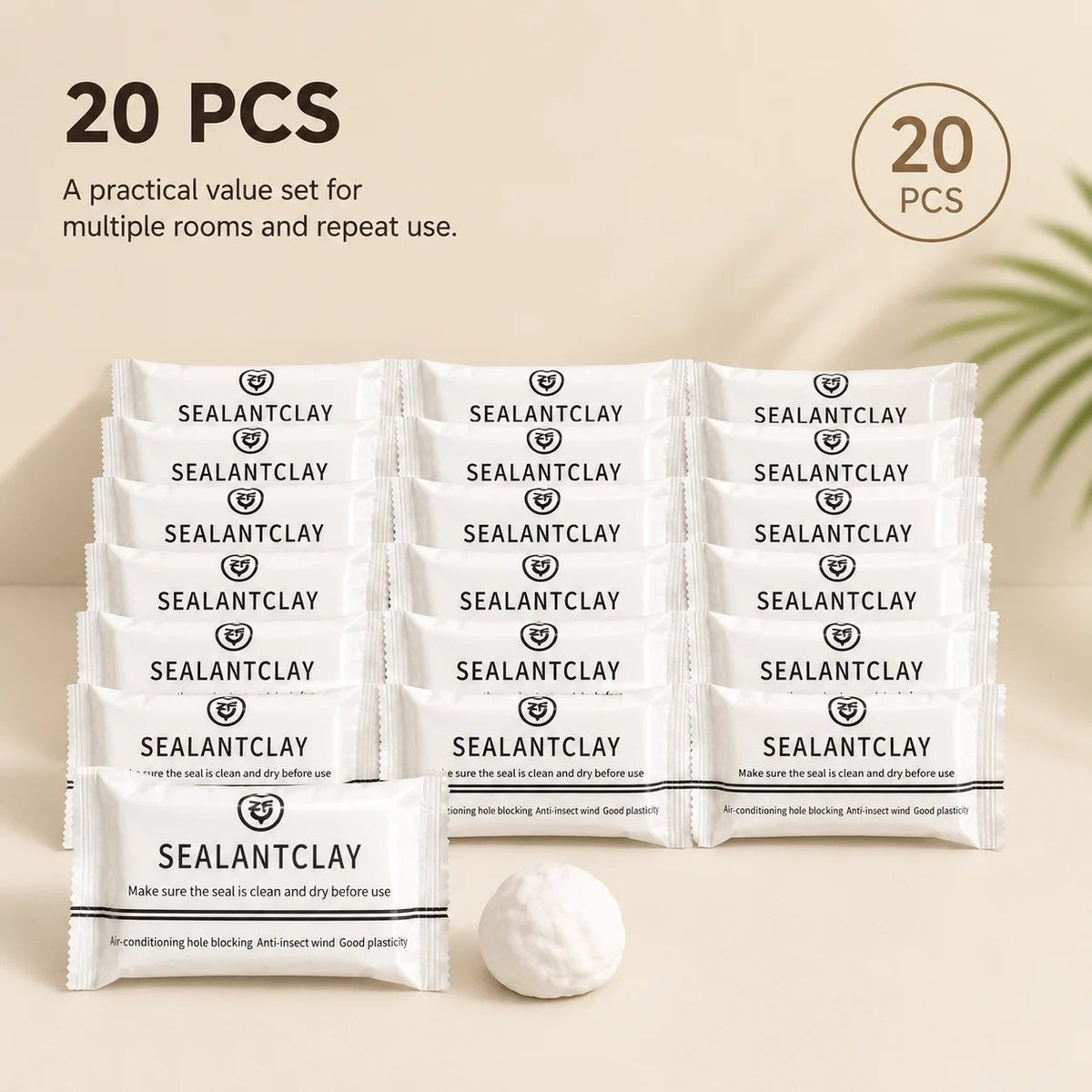 🧱 Moldable Sealant Clay | Non-Toxic Air Dry Gap Filler Blocks Drafts