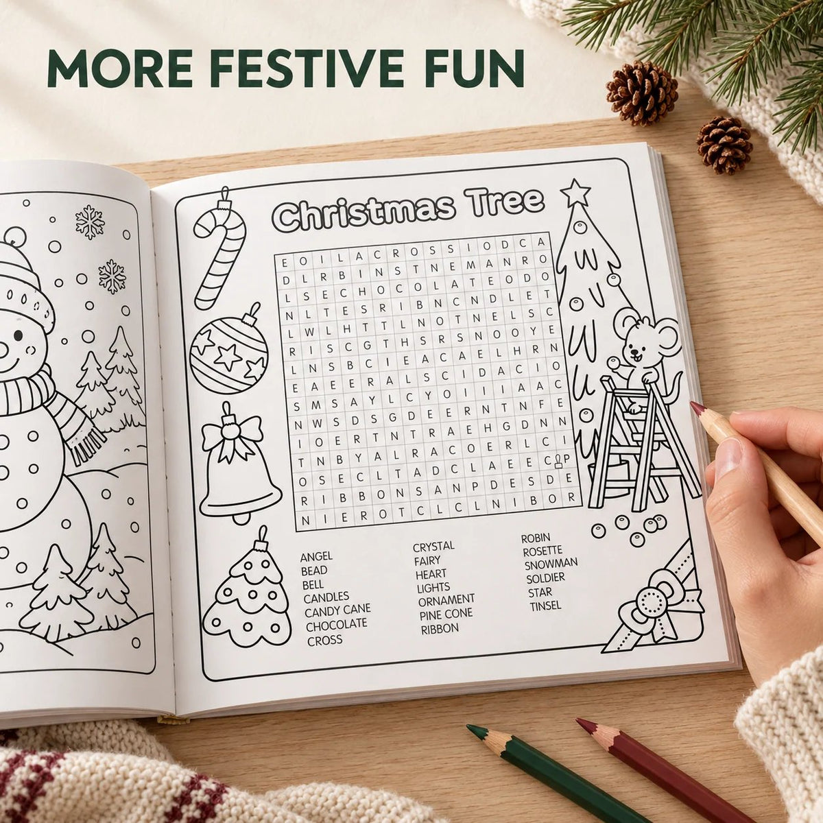 HOT SALE🎄✨Happy Days‑Cosy Christmas Advent Colouring Book | Hardback Edition | 24 Sealed Daily Surprise Sections | All‑Ages Screen‑Free Festive Activity