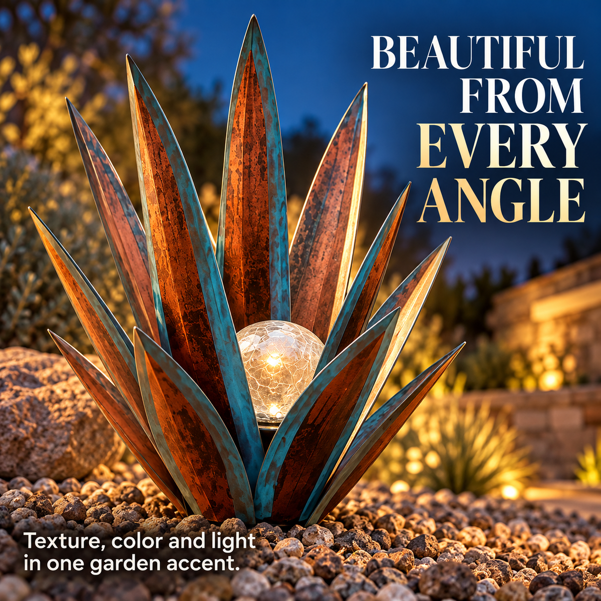 Glowing Solar Agave Garden Light