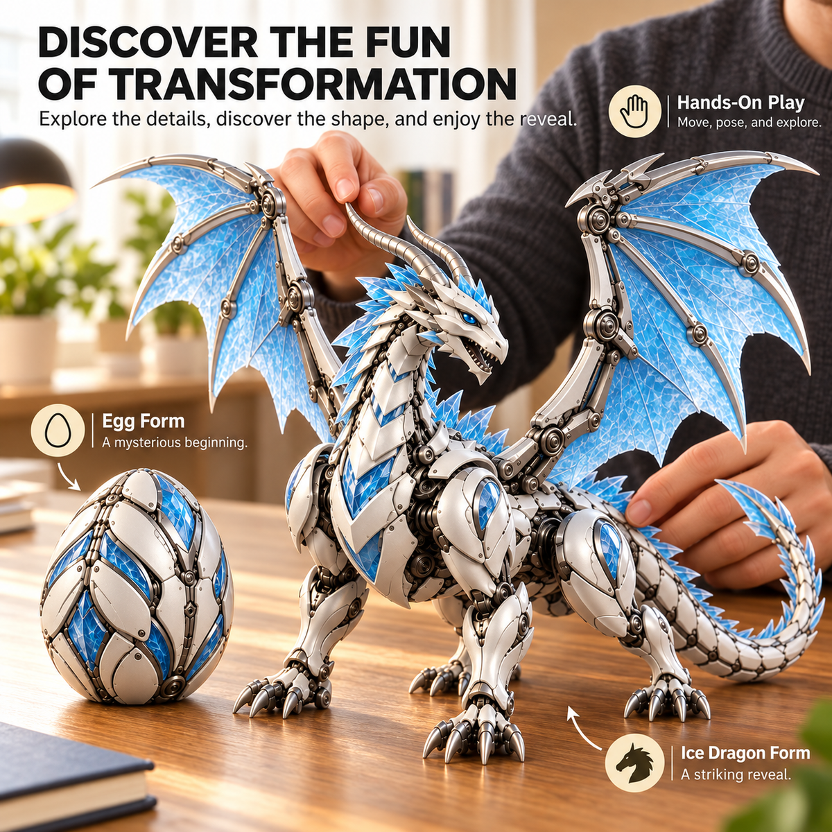 ✨2-in-1 Mythical Beast Transforming Egg Figure – 7 Fantasy Designs