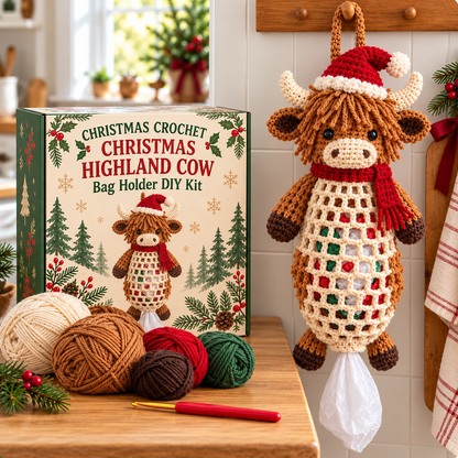 🎅 Christmas Santa Crochet Bag Holder DIY Kit – Cute & Functional Holiday Storage