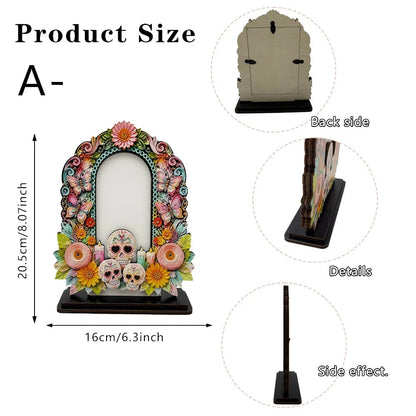 💀🕯️ Last Day 49% OFF – Day of the Dead Memorial Decor | 6-Piece Wooden Photo Frame Set