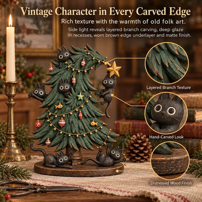 🎄🐱 Cute Black Cat Christmas Tree Decor