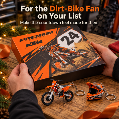 24 Days of Moto – Motocross Advent Calendar with Mini Bike & Helmet Keychains