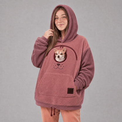 ⏰LAST DAY 50% OFF🐾Cozy Pet Carrier Hoodie – Soft Fleece Cuddle Pouch Sweatshirt for Cats & Small Dogs