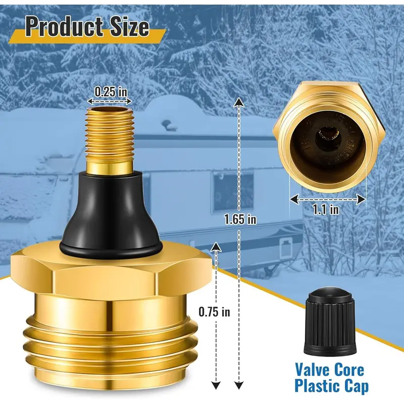 🔥2-Pcs Brass RV Blow Out Plugs with Drain Valve