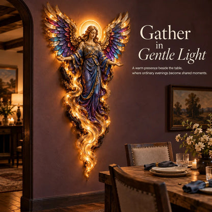 ✝️ Heavenly Radiance Lighted Angel Wall Sculpture | Gabriel or Michael