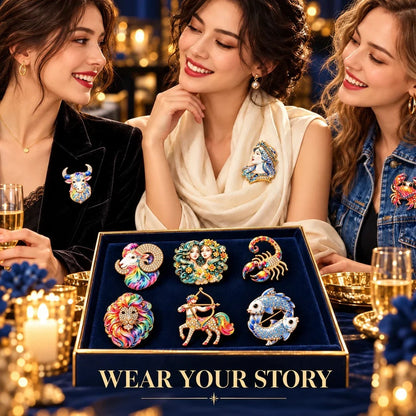 Luxury Zodiac Enamel Brooch – Turn a Simple Blazer into a Statement ✨