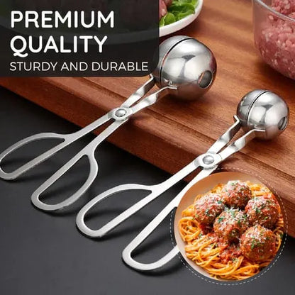 Stainless Steel Meatball Maker – 304 Food-Grade Steel, Non-Stick Smooth Surface & One-Press Design – Perfect Meatballs in Seconds ✨