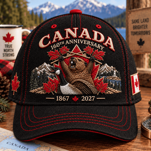 🔥LAST DAY 50% OFF - 🍁 Canada 160th Anniversary 1867–2027 – Premium Embroidered Heritage Cap100% Cotton • Detailed Embroidery • Comfortable Fit