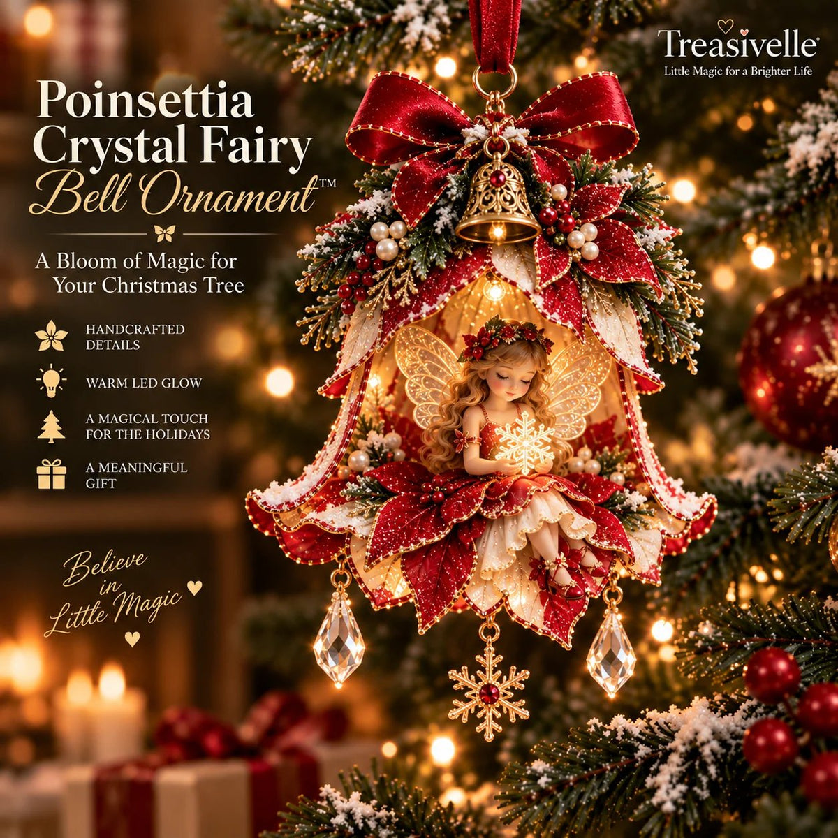 🧚‍♀️🎄 Holiday Collector’s Set | All 7 Light-Up Fairy Bell Ornaments – 50% OFF + FREE SHIPPING