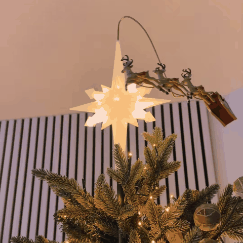 Santa’s Flying Sleigh Animated Christmas Tree Topper（Buy 2 Free Shipping）