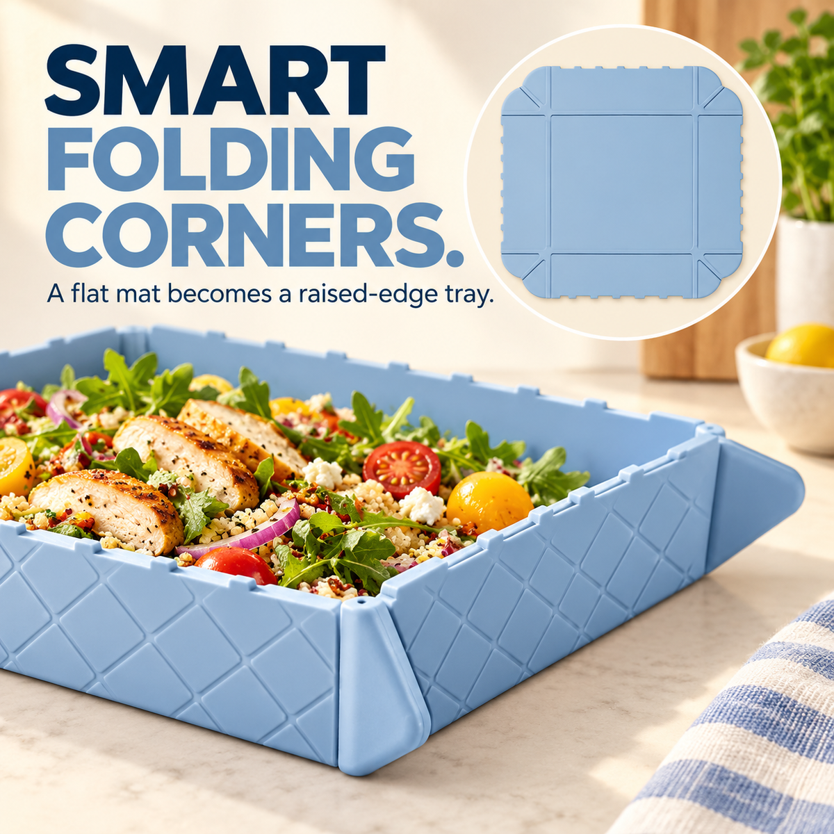 Folding corner detail and flat mat