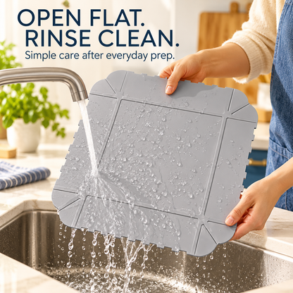 Gray mat opened flat for cleaning