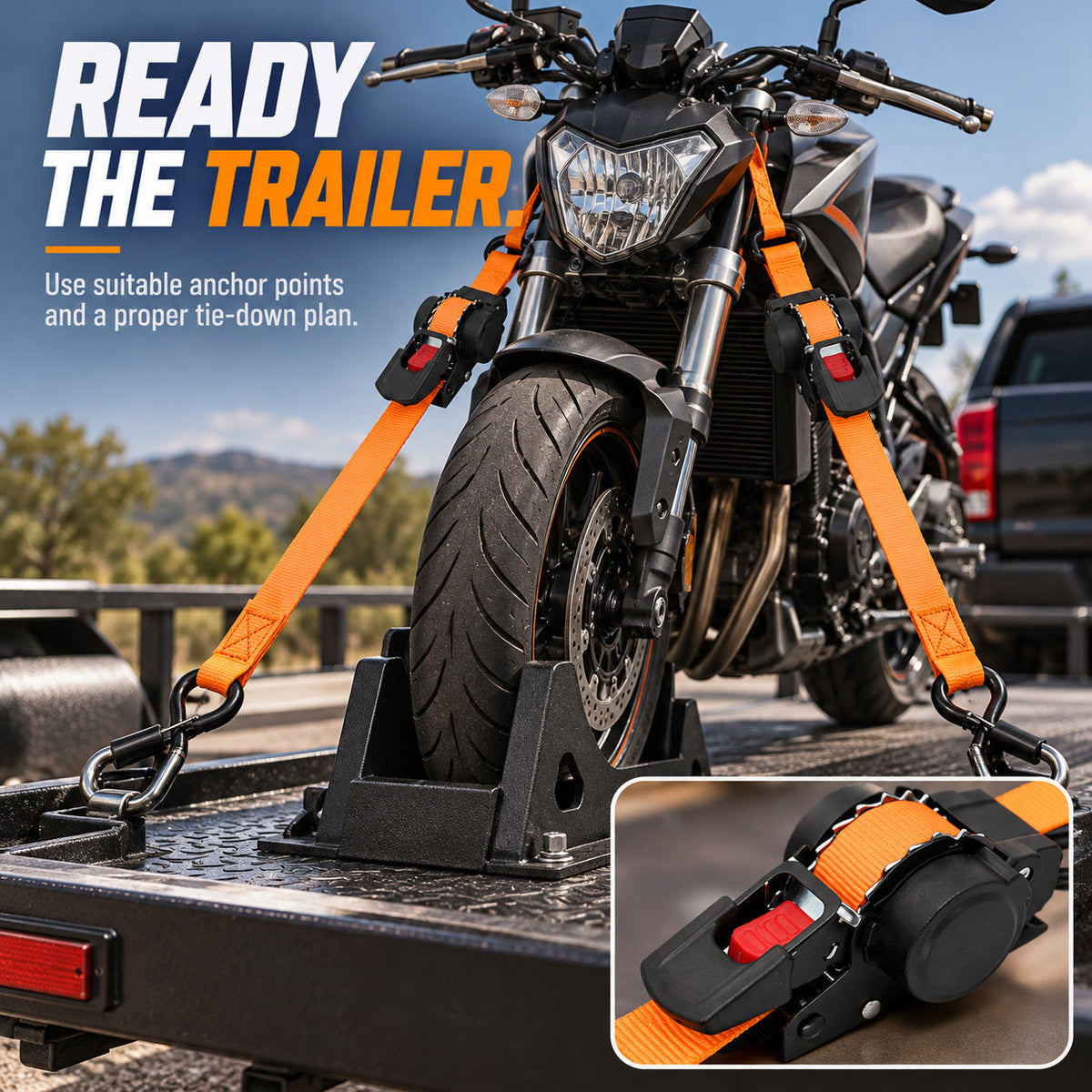 🔒 Retractable Ratchet Tie-Down Straps – Less Tangle, Easier Storage