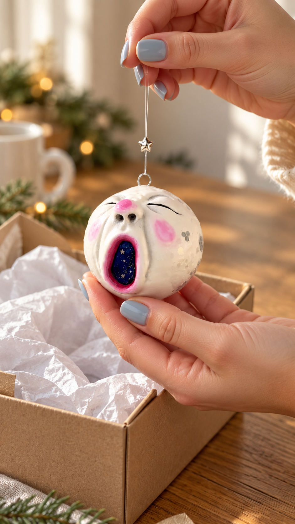 Handmade Moon Character Ornaments | Three Celestial Styles