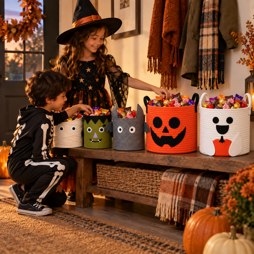 🎃 Halloween Trick-or-Treat Basket | Choose Your Spooky Style