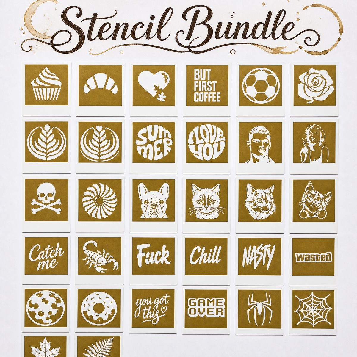 SipCanvas Coffee Photo Printer + 4 Stencil Set