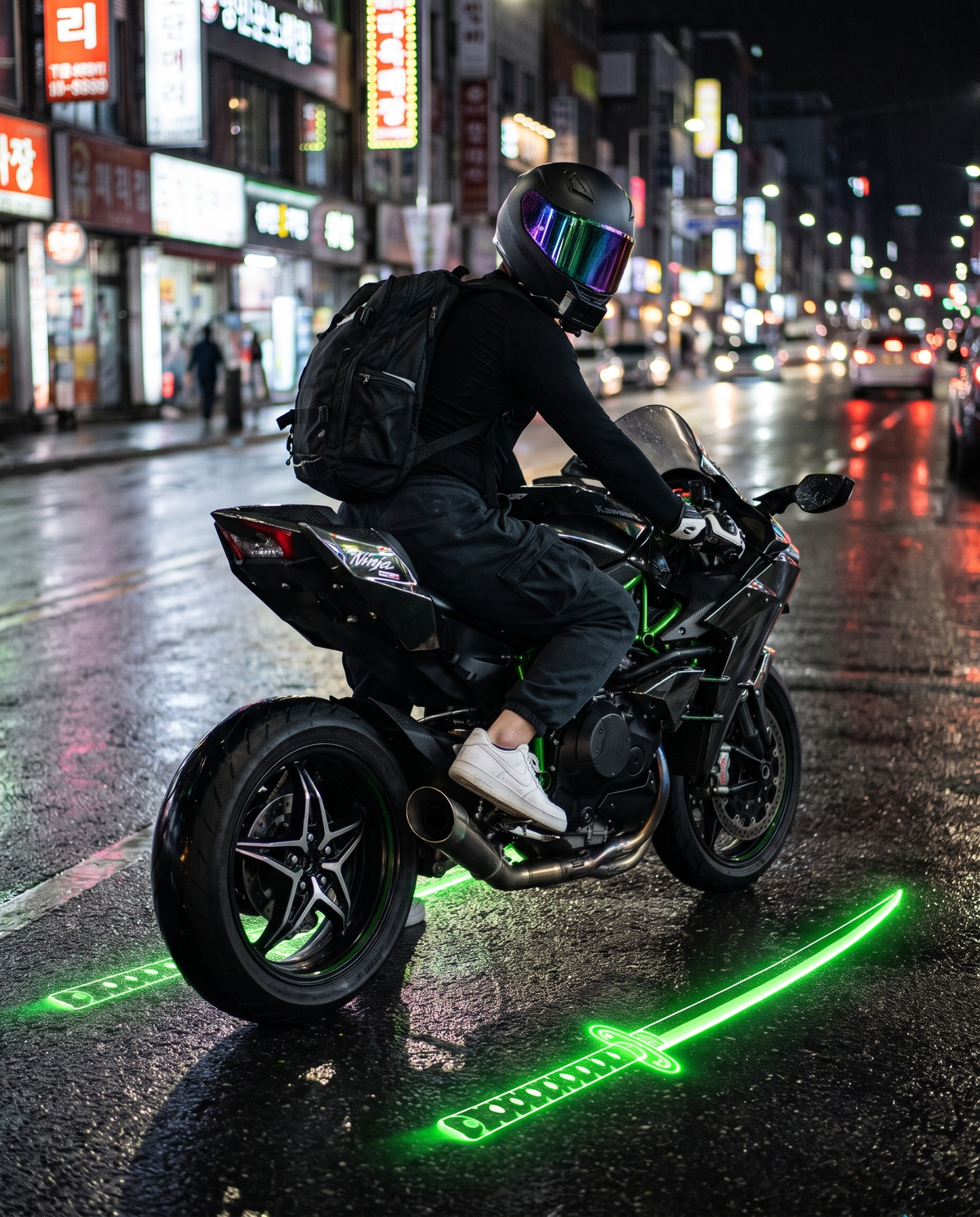 🏍️⚔️ KatanaGlow™ Motorcycle LED Projector Kit – Dual Samurai Sword Ground Lights