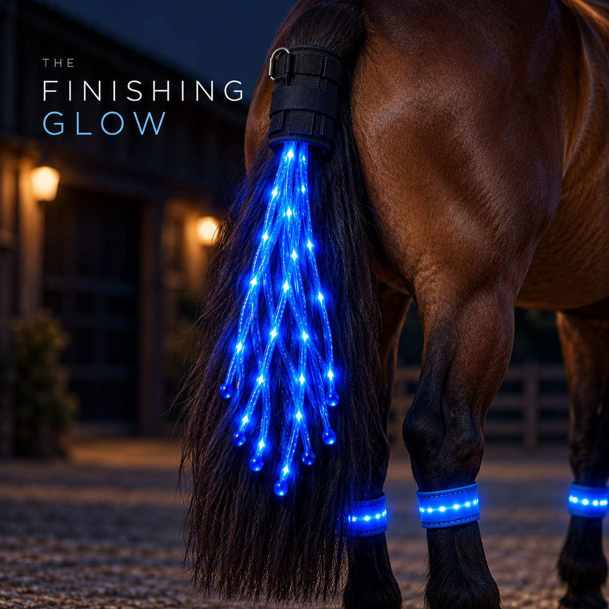 🐴 LED Horse Glow Kit – Chest Strap, Leg Bands & Tail Light