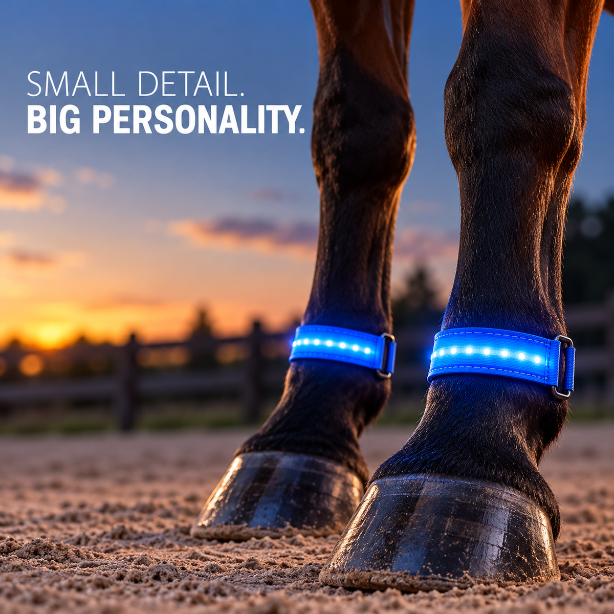 🐴 LED Horse Glow Kit – Chest Strap, Leg Bands & Tail Light
