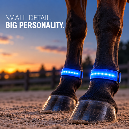 🐴 LED Horse Glow Kit – Chest Strap, Leg Bands & Tail Light