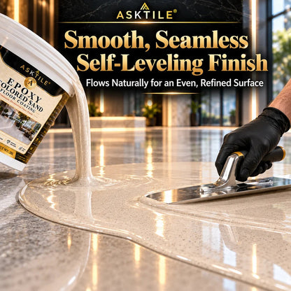 ✨ High-Gloss Marble-LookEpoxy Self-Leveling Floor Coating– Transform Garages, Basements, Courtyard & Workshops