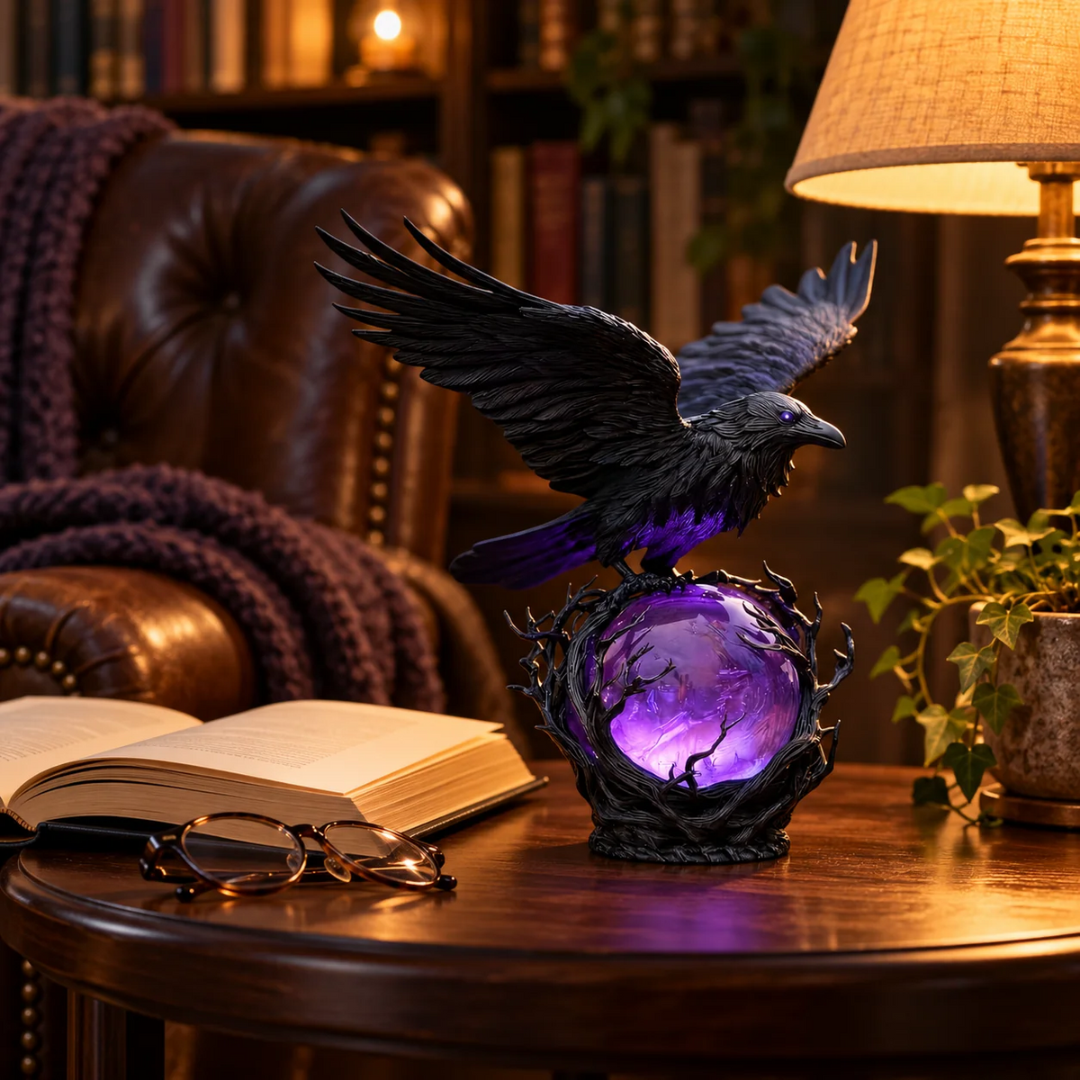 The Raven’s Oracle™ — Purple Orb Accent Lamp