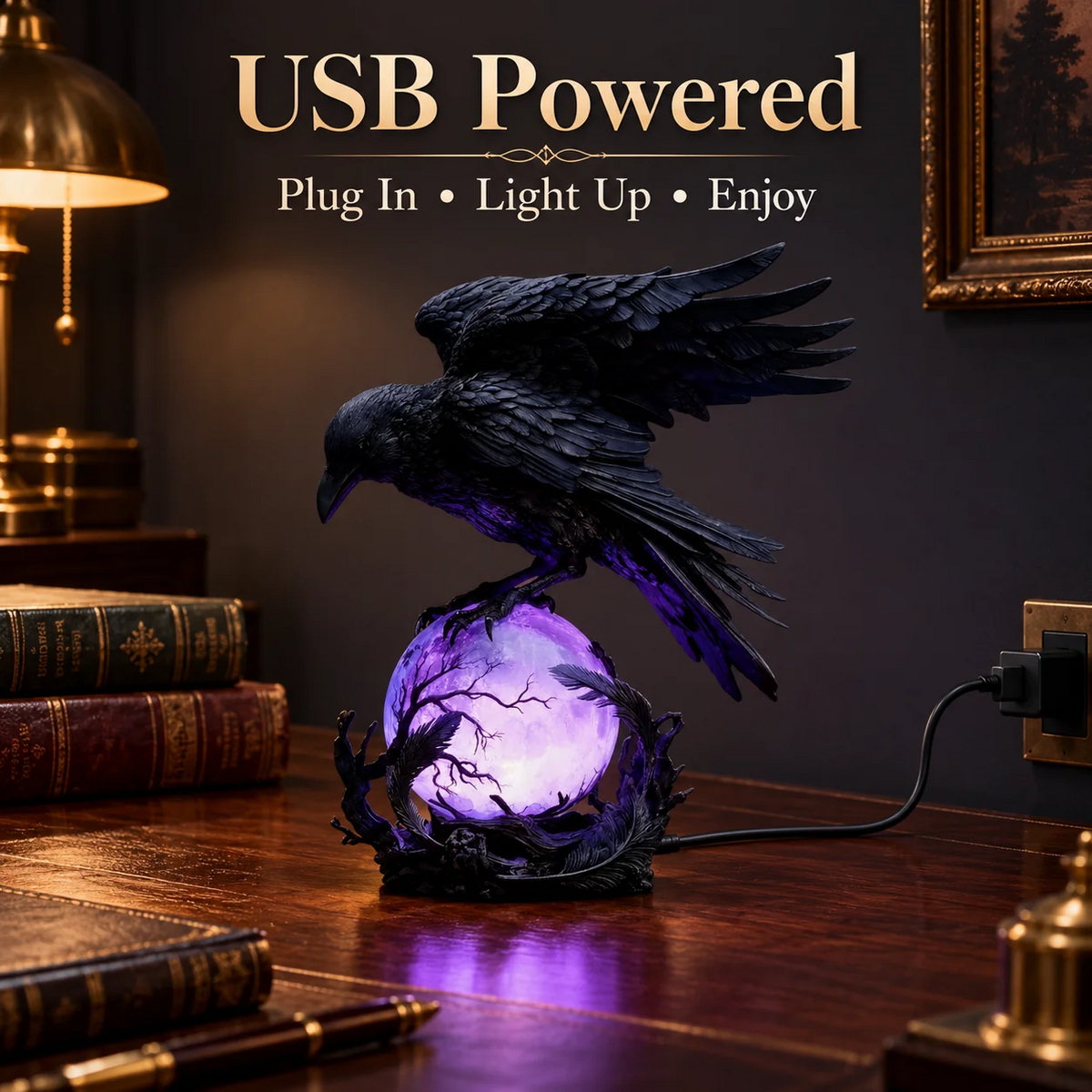 The Raven’s Oracle™ — Purple Orb Accent Lamp