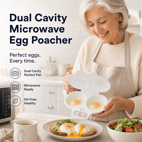 🥳 2026 SALE 🥳💞 50K+ SOLD!   Microwave Egg Cooker — Dual-cavity, non-stick, and easy to clean. A healthier alternative to frying — stock up and save! 🏠✅