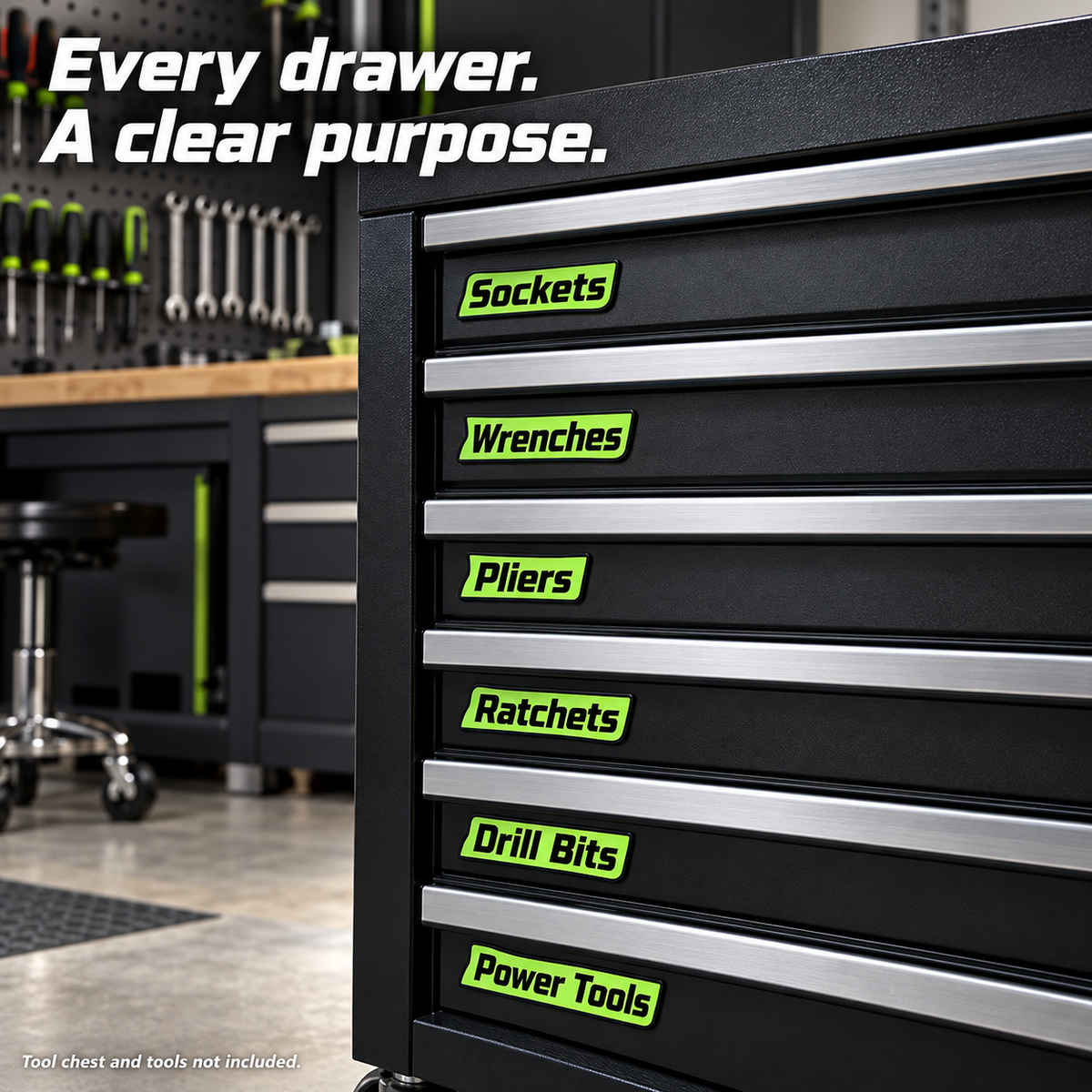 🔧 Magnetic Toolbox Drawer Labels
