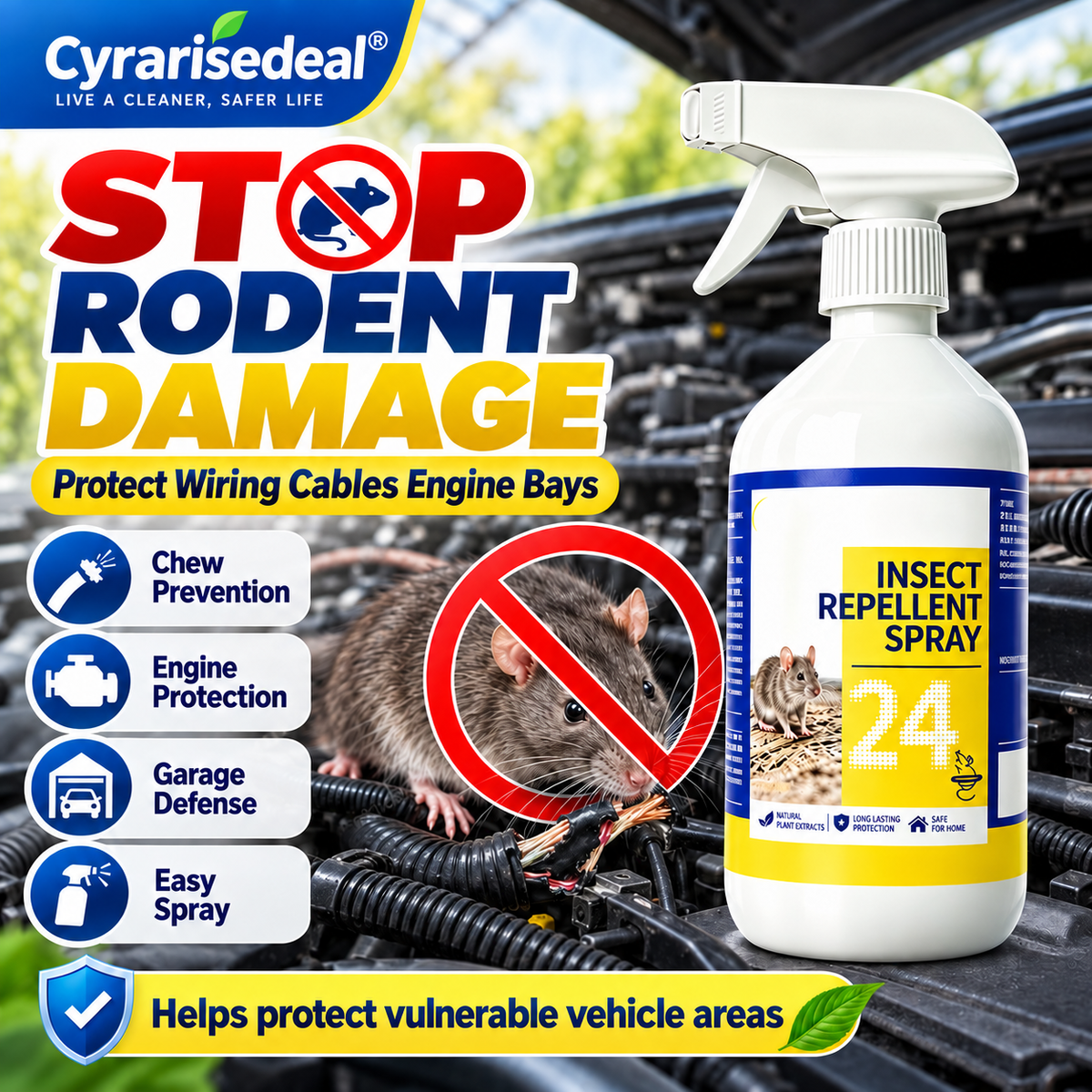 🐀49% OFF NOW ! ✨All-Purpose Rodent Repellent Spray – Non-Toxic Safe Indoor Mouse Deterrent