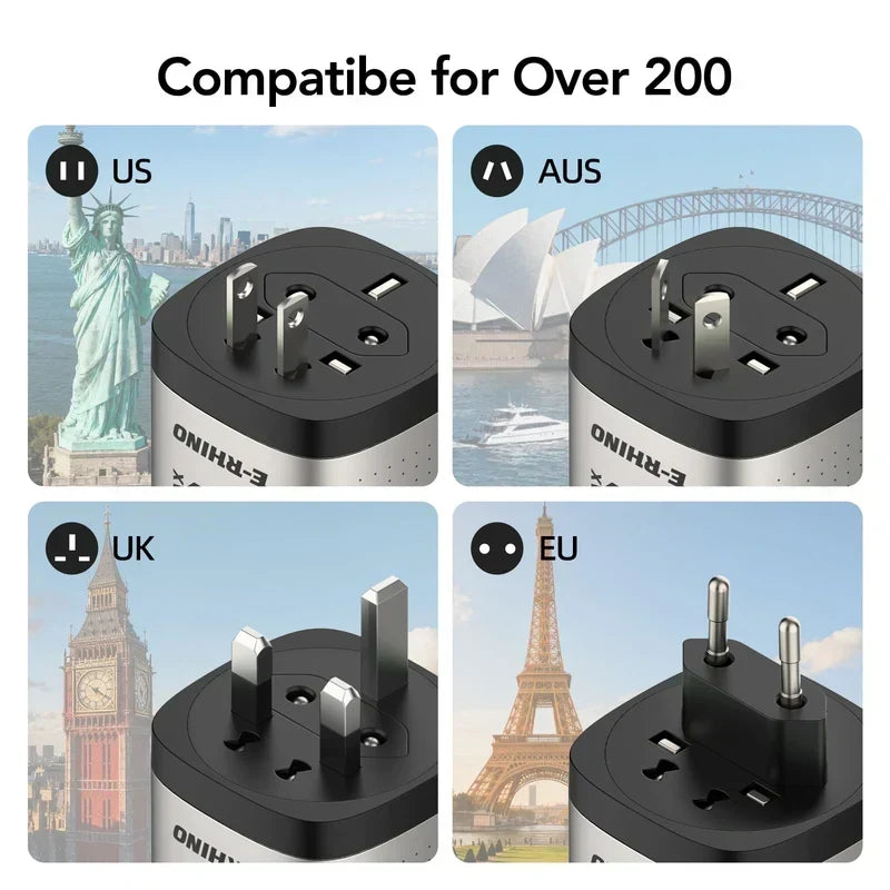 🔥Global Travel Charger (70W, 3-Port, GaN, Integrated Rotary Plug)