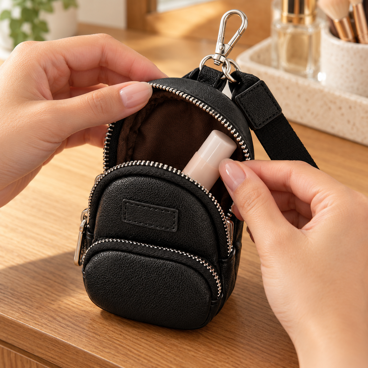 Mini Backpack Wristlet Keychain Pouch