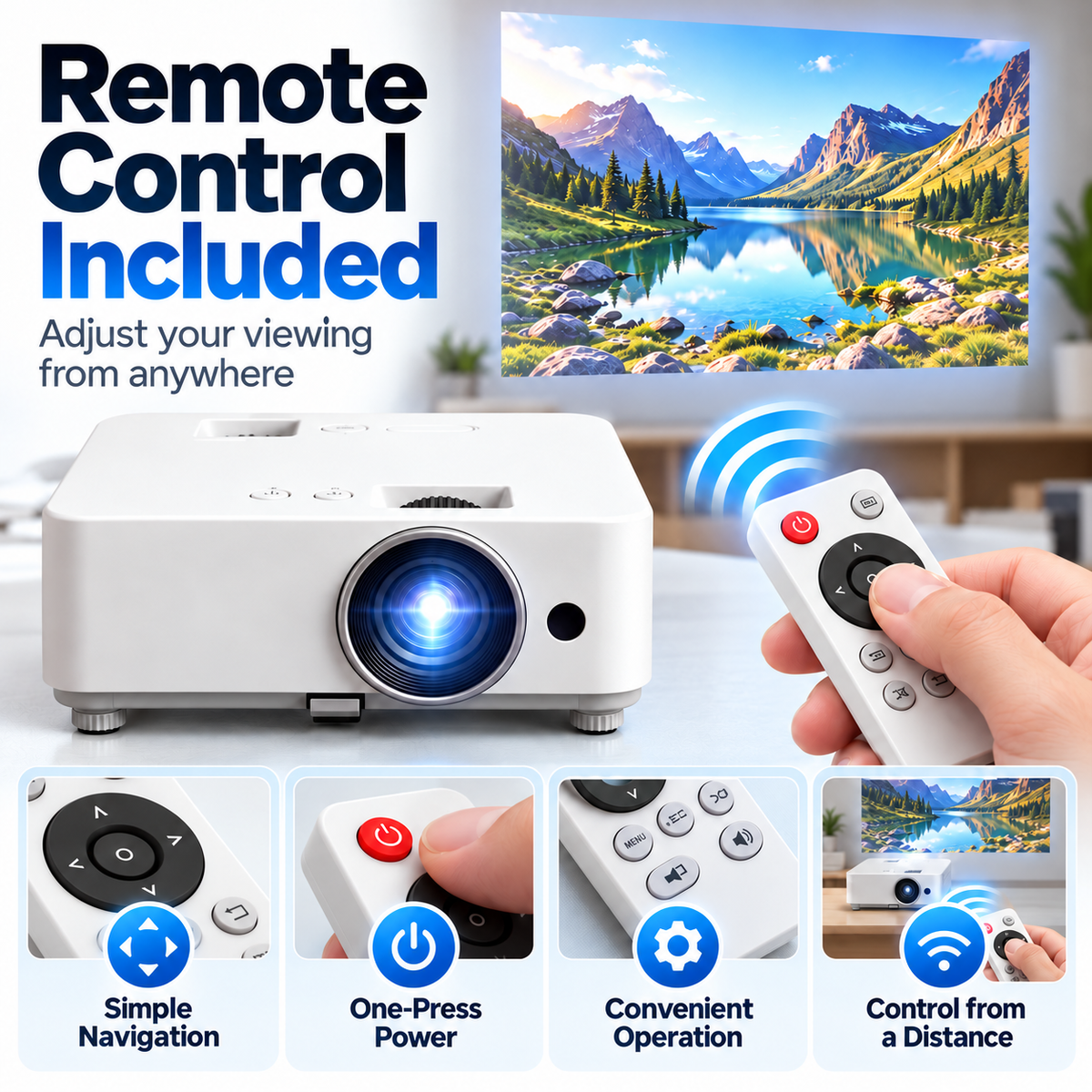 🎬 Portable Mini Projector 📽️ – 100' Big Screen, HD & USB, Remote Control Included