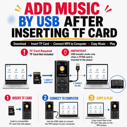 🔥Portable MP3 Player – Compact Digital Music Player with LCD Screen & TF Card Support🔥