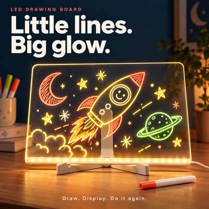 🎨 LED Glow Drawing Board – Draw, Trace & Display