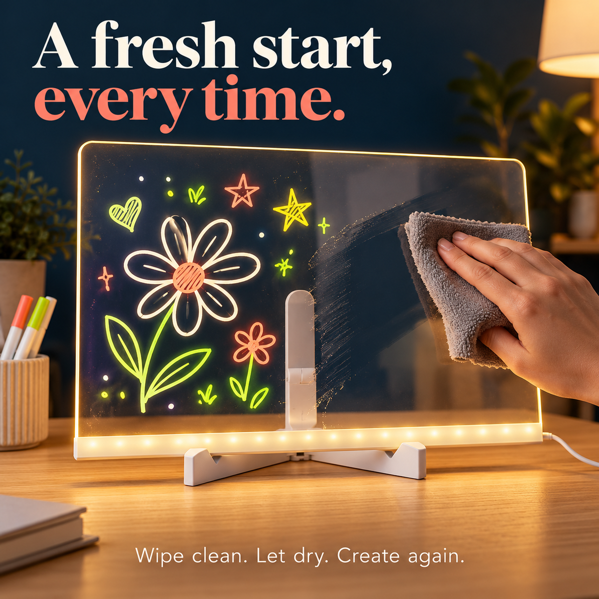 🎨 LED Glow Drawing Board – Draw, Trace & Display
