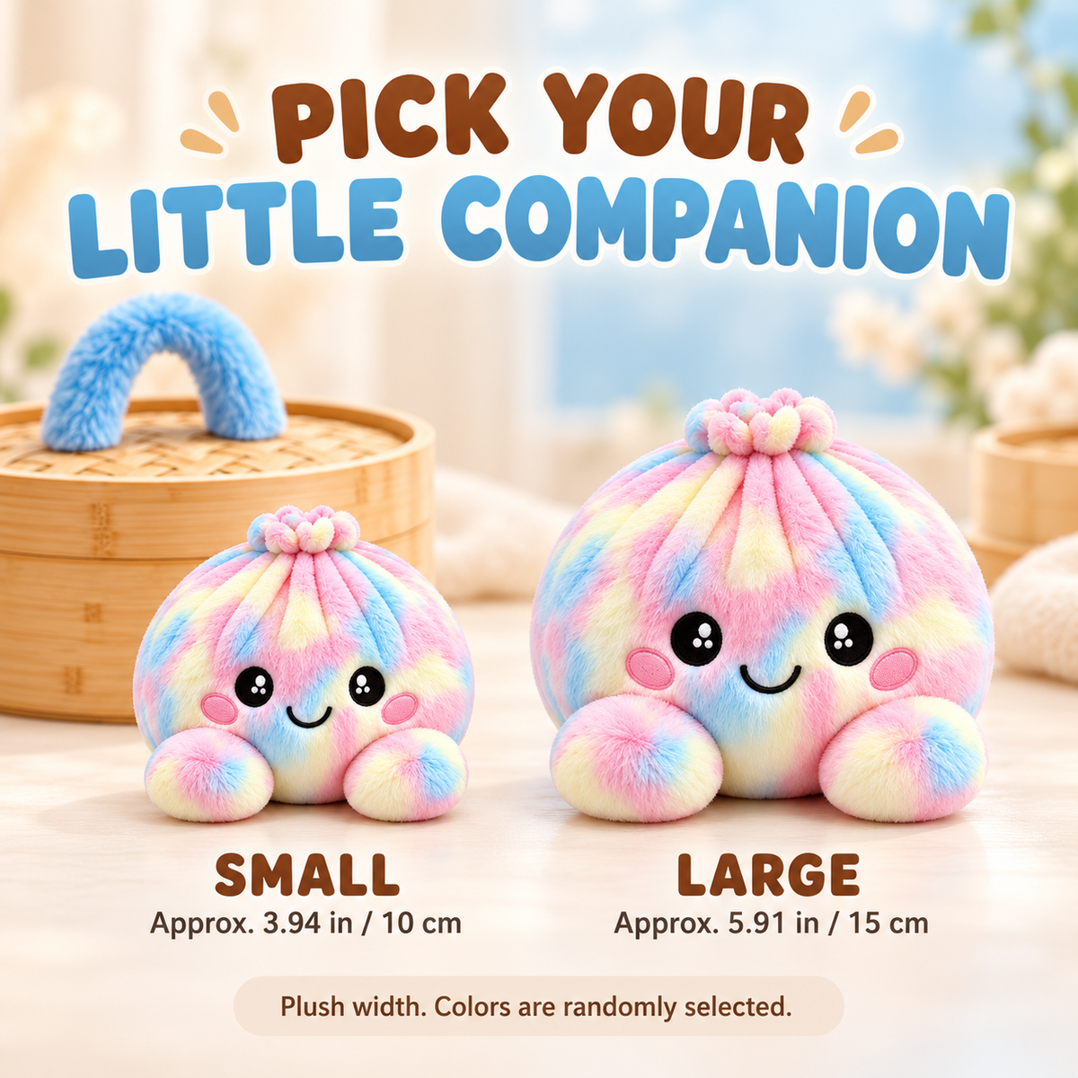 🥟 Plush Dumpling Squishy with Steamer-Style Case
